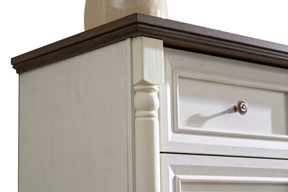 10 Drawer Dresser Chest for Bedroom with Wooden Base and Riser Trim, Wooden Rustic Rustic Chest of Drawers, Storage Dresser for Bedroom, Living Room - 1st Choice Furniture Direct