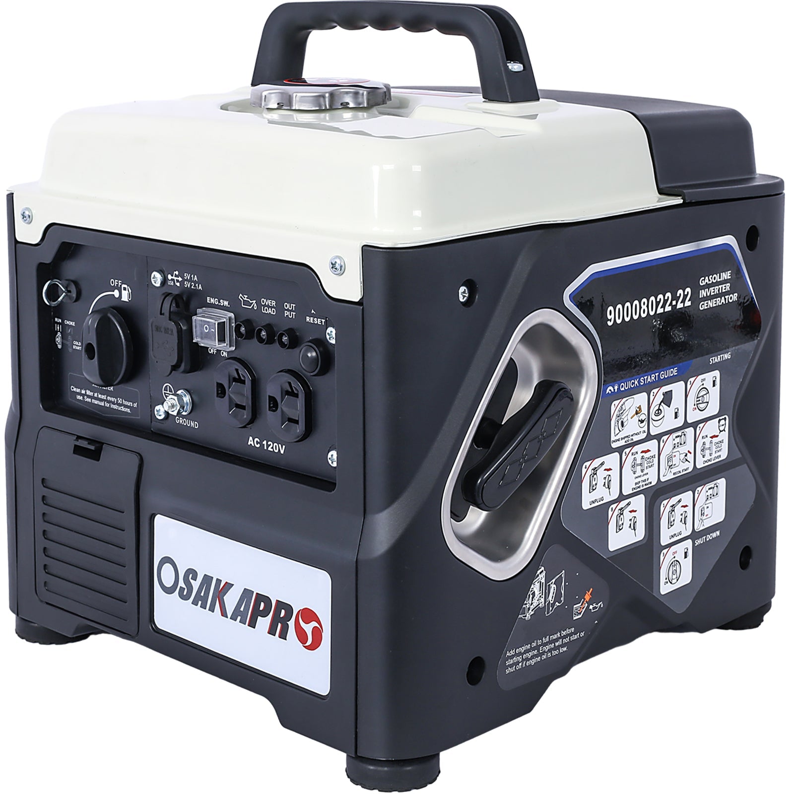 1000W Portable Inverter Generator – Quiet Gas Powered 1200W Peak Compact Generator - 1st Choice Furniture Direct
