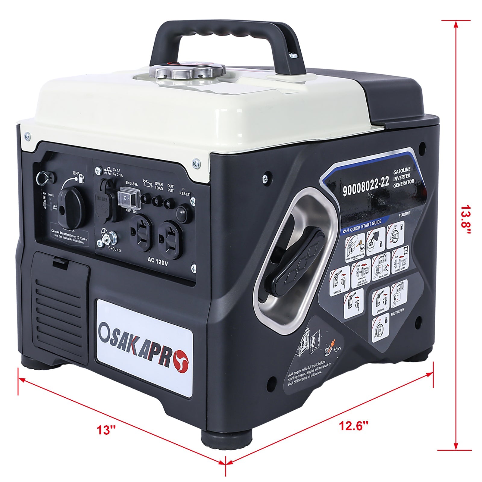 1000W Portable Inverter Generator – Quiet Gas Powered 1200W Peak Compact Generator - 1st Choice Furniture Direct