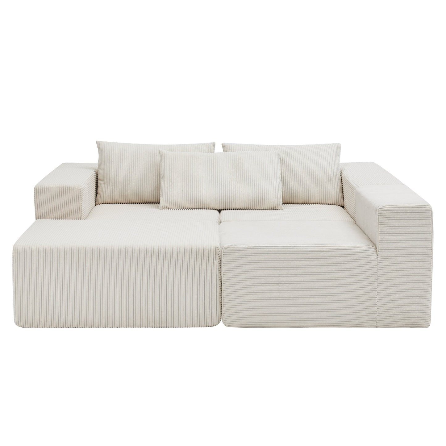 107' Compressed Sectional Sofas (Beige) - 1st Choice Furniture Direct