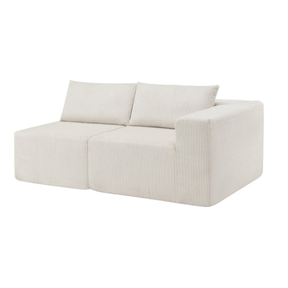 107' Compressed Sectional Sofas (Beige) - 1st Choice Furniture Direct