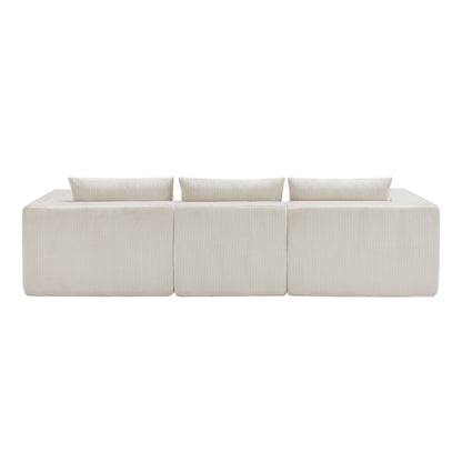 107' Compressed Sectional Sofas (Beige) - 1st Choice Furniture Direct