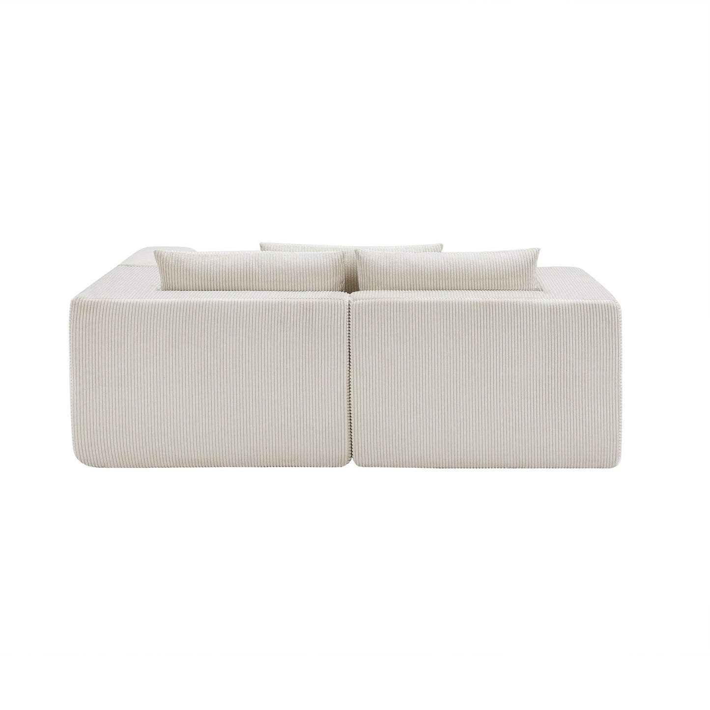 107' Compressed Sectional Sofas (Beige) - 1st Choice Furniture Direct