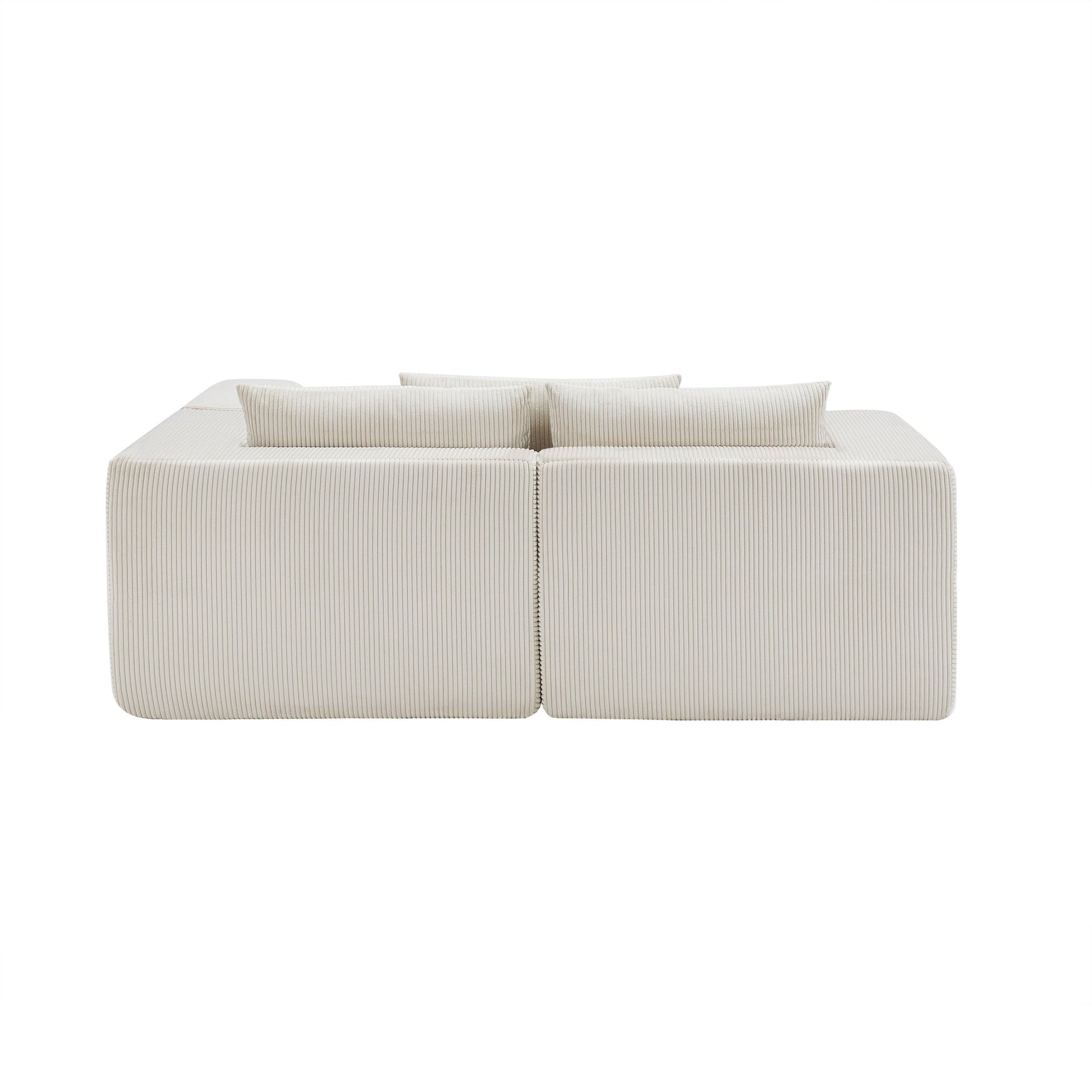 107' Compressed Sectional Sofas (Beige) - 1st Choice Furniture Direct