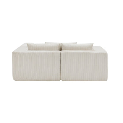 107' Compressed Sectional Sofas (Beige) - 1st Choice Furniture Direct
