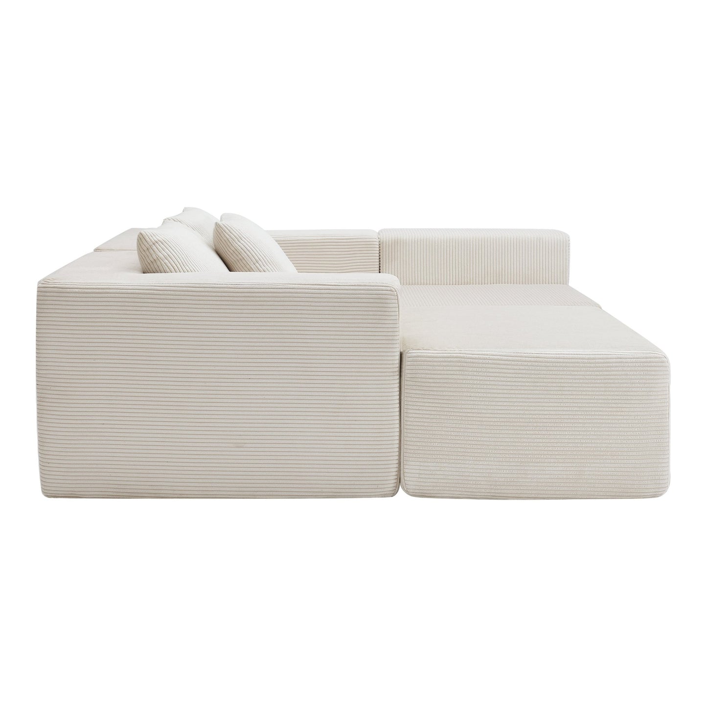 107' Compressed Sectional Sofas (Beige) - 1st Choice Furniture Direct