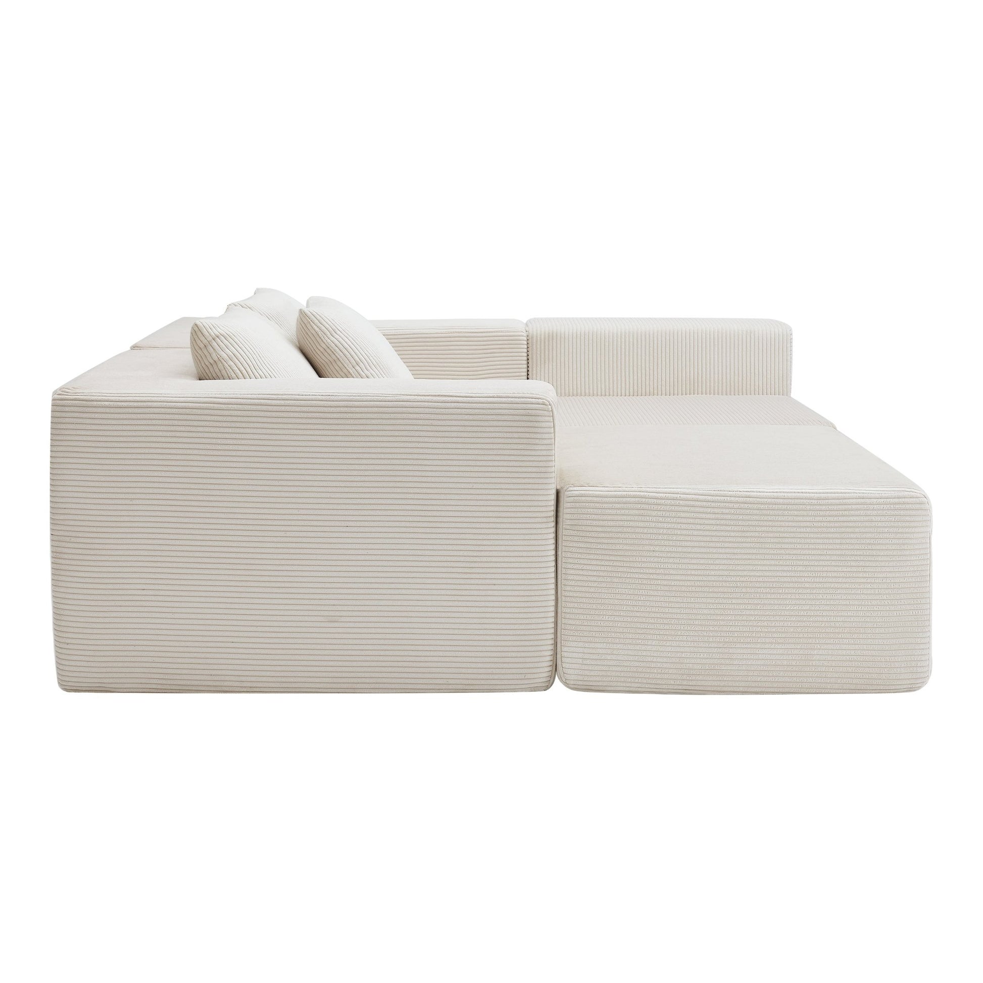107' Compressed Sectional Sofas (Beige) - 1st Choice Furniture Direct