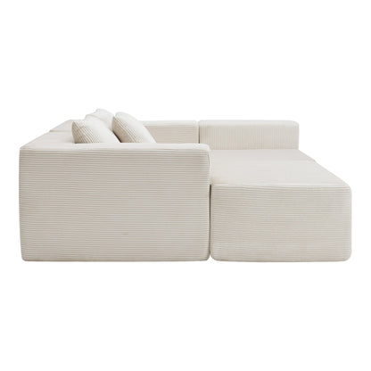 107' Compressed Sectional Sofas (Beige) - 1st Choice Furniture Direct