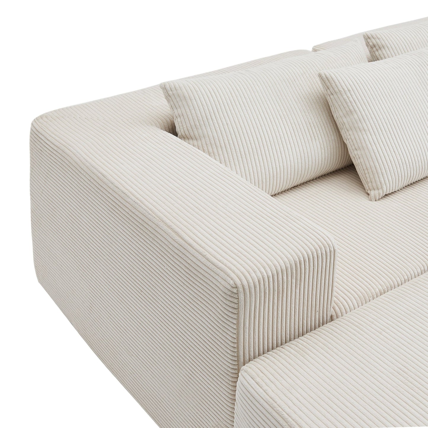 107' Compressed Sectional Sofas (Beige) - 1st Choice Furniture Direct