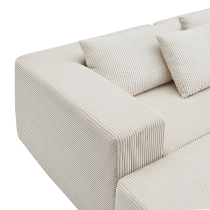 107' Compressed Sectional Sofas (Beige) - 1st Choice Furniture Direct