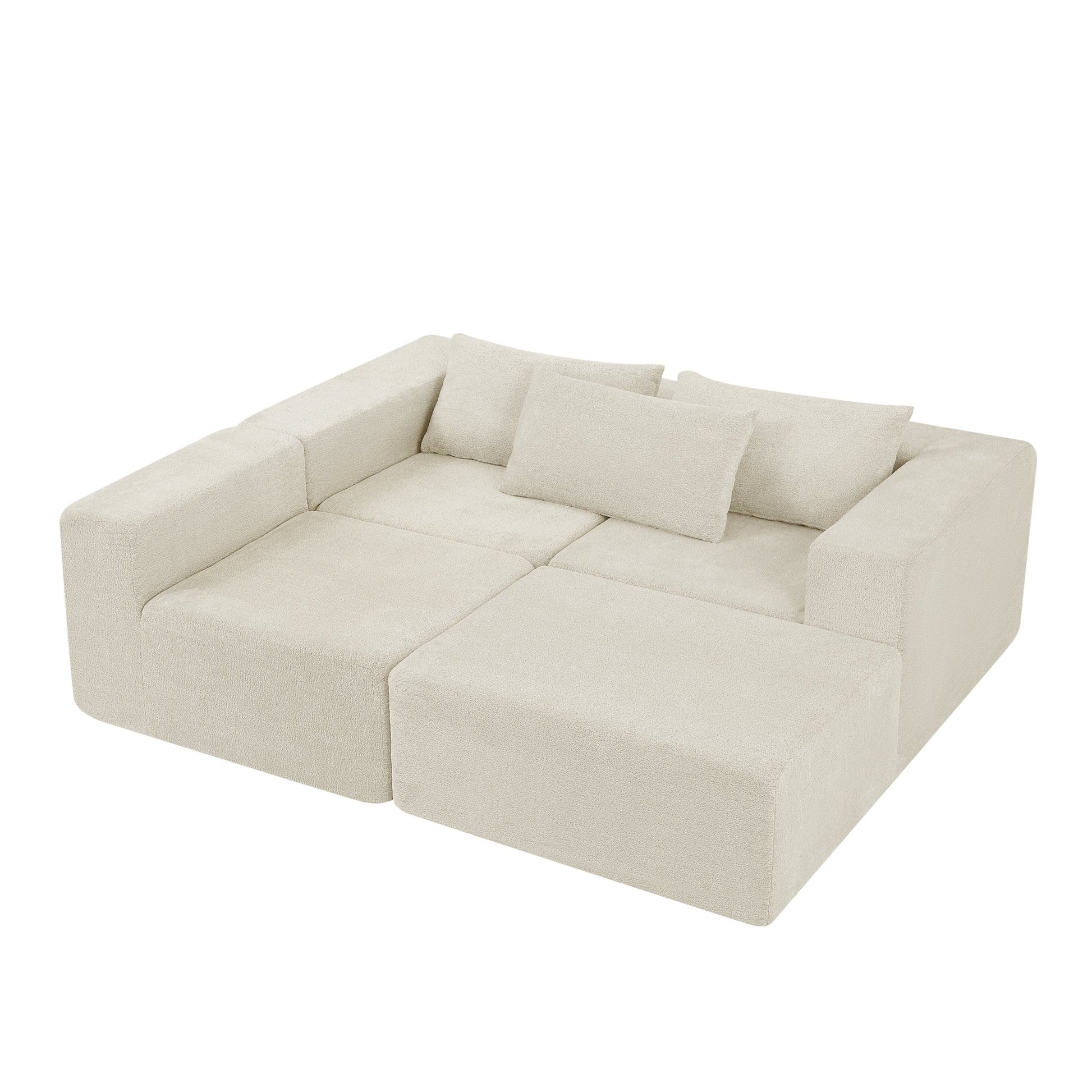 107' Compressed Sectional Sofas (Khaki) - 1st Choice Furniture Direct