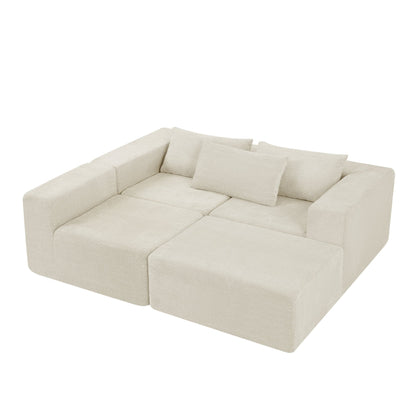 107' Compressed Sectional Sofas (Khaki) - 1st Choice Furniture Direct