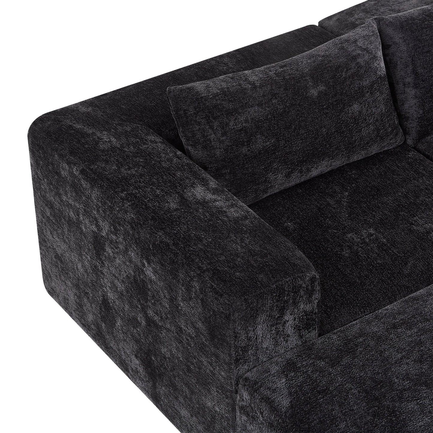 107' Compressed Sectional Sofas(Black) - 1st Choice Furniture Direct