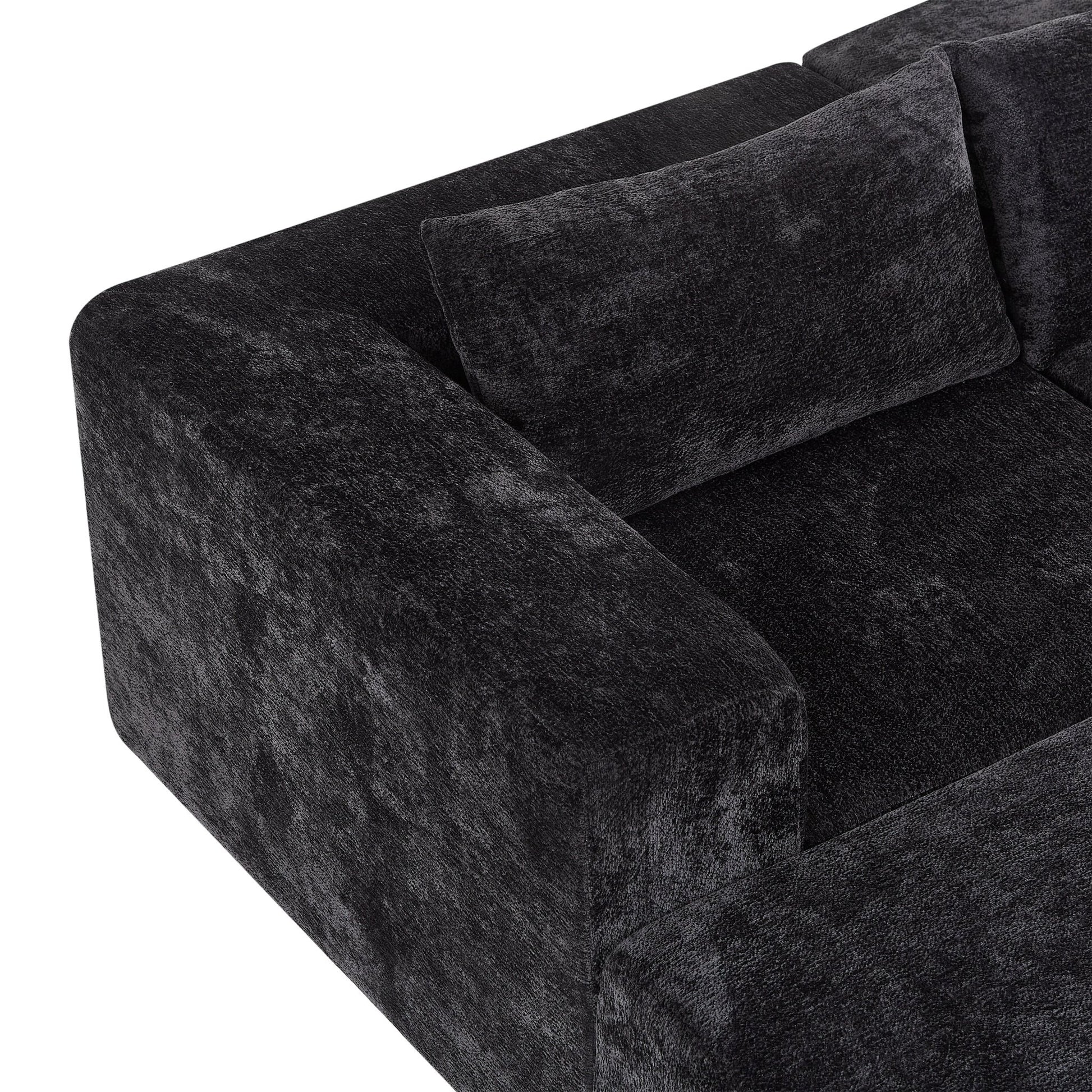 107' Compressed Sectional Sofas(Black) - 1st Choice Furniture Direct