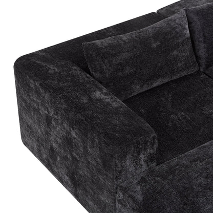 107' Compressed Sectional Sofas(Black) - 1st Choice Furniture Direct