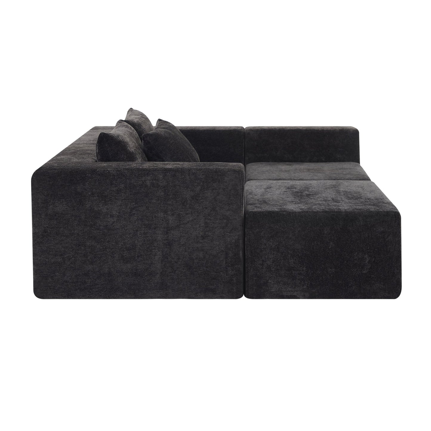 107' Compressed Sectional Sofas(Black) - 1st Choice Furniture Direct