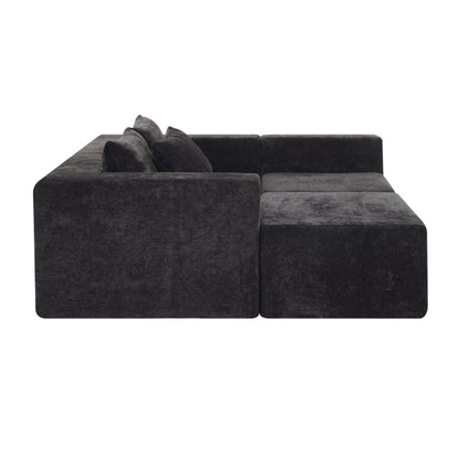 107' Compressed Sectional Sofas(Black) - 1st Choice Furniture Direct
