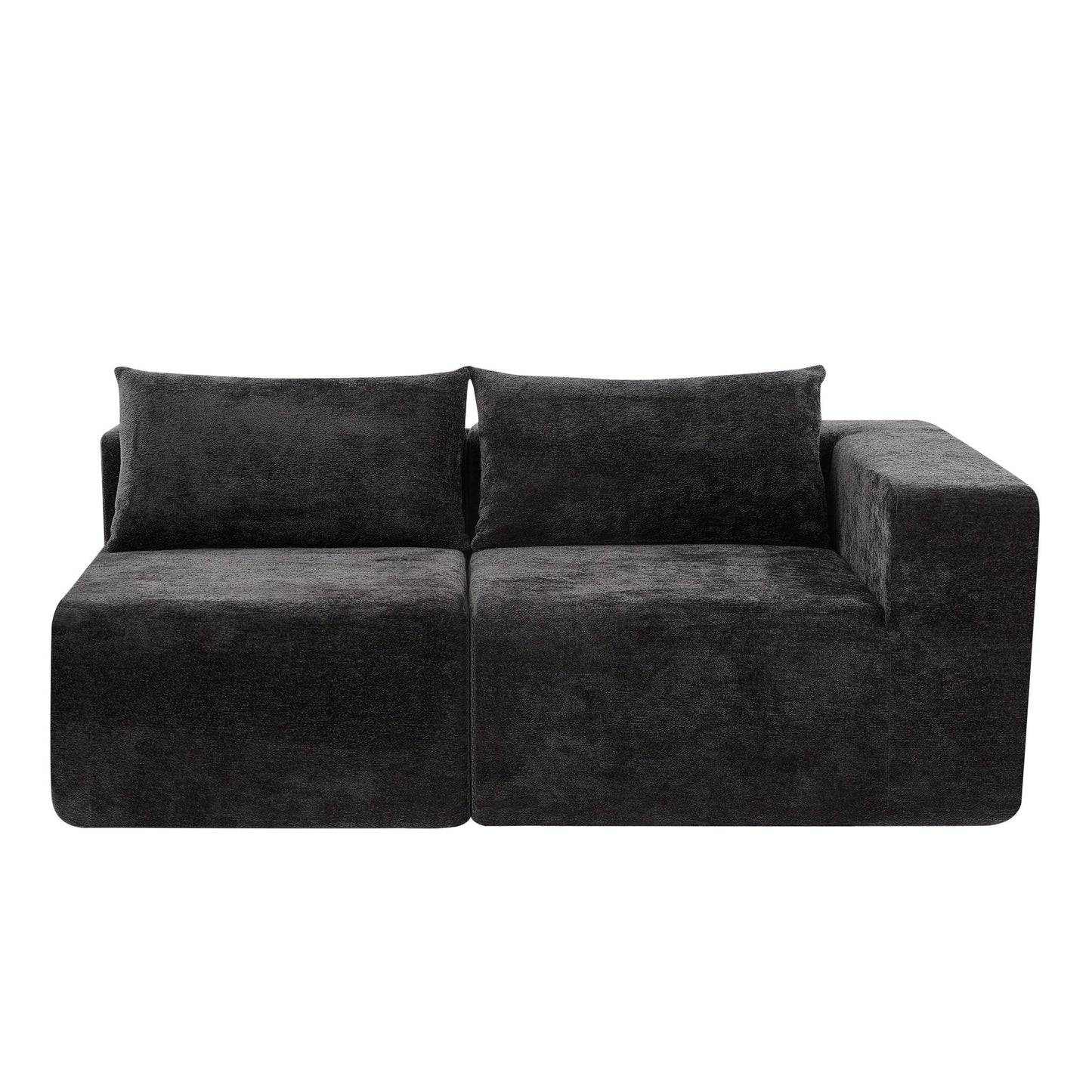 107' Compressed Sectional Sofas(Black) - 1st Choice Furniture Direct
