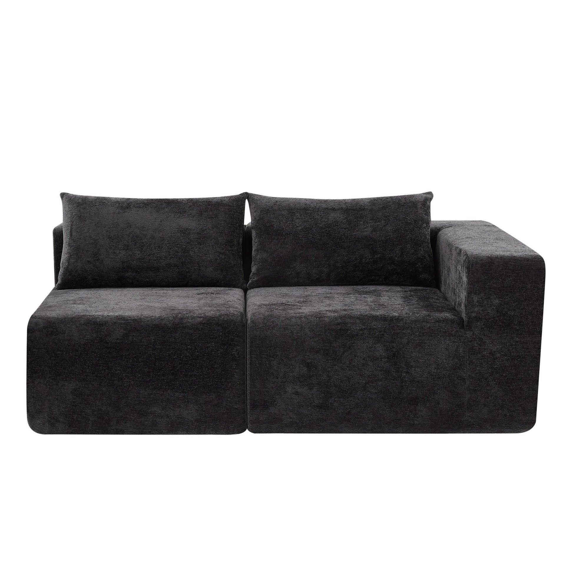 107' Compressed Sectional Sofas(Black) - 1st Choice Furniture Direct
