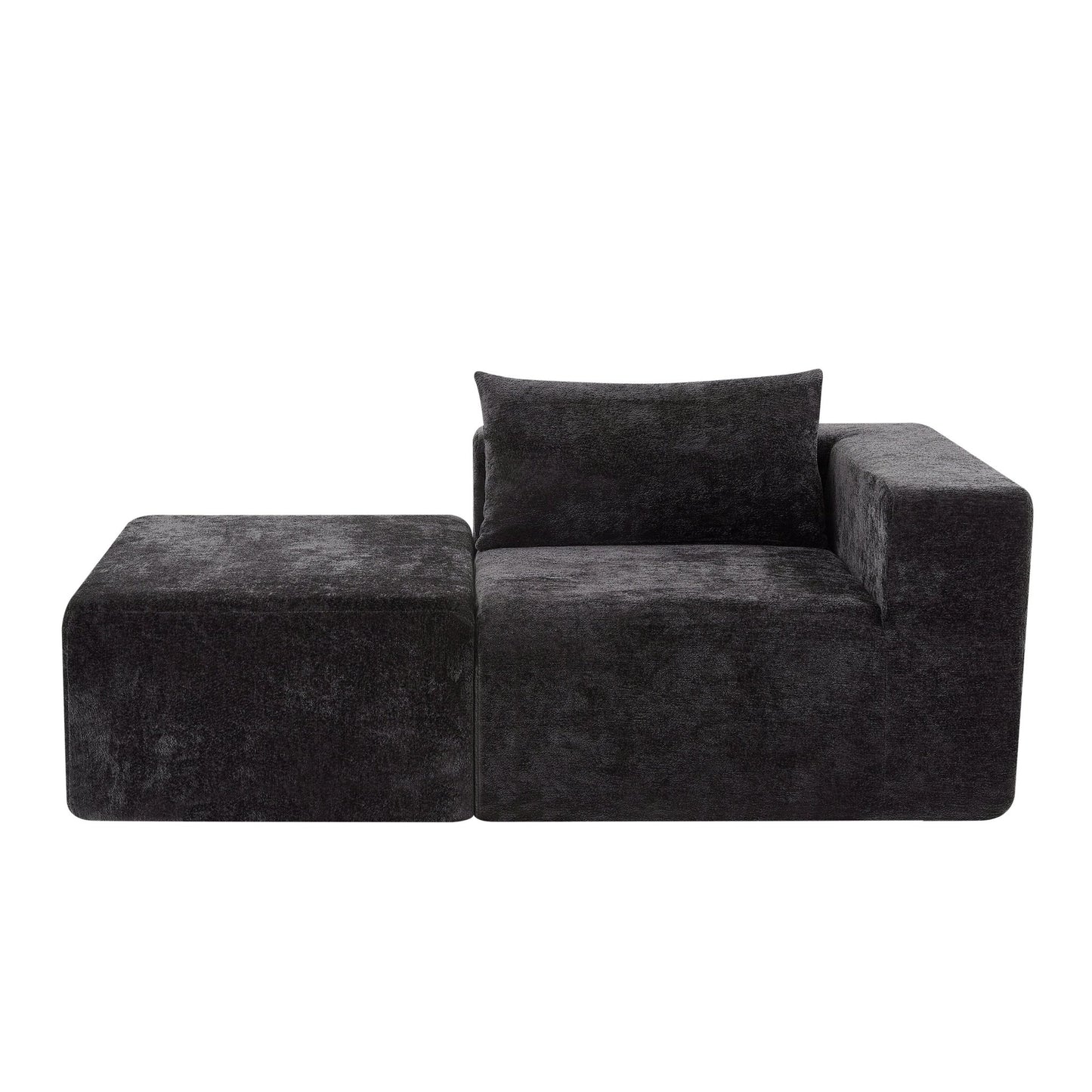 107' Compressed Sectional Sofas(Black) - 1st Choice Furniture Direct