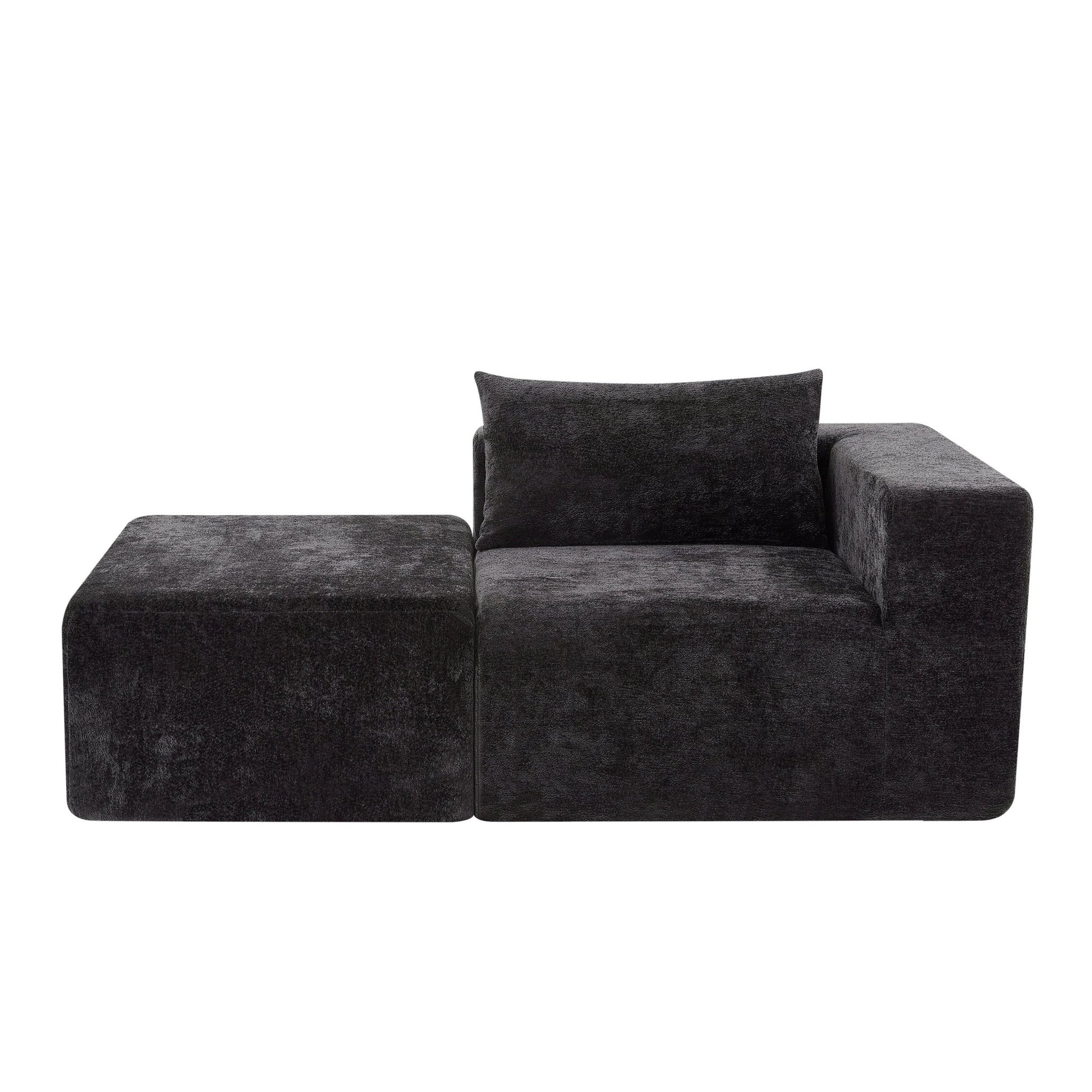107' Compressed Sectional Sofas(Black) - 1st Choice Furniture Direct