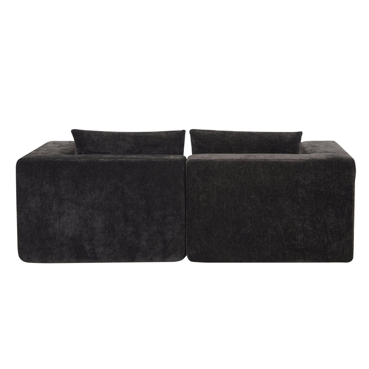 107' Compressed Sectional Sofas(Black) - 1st Choice Furniture Direct