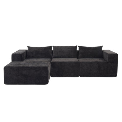 107' Compressed Sectional Sofas(Black) - 1st Choice Furniture Direct