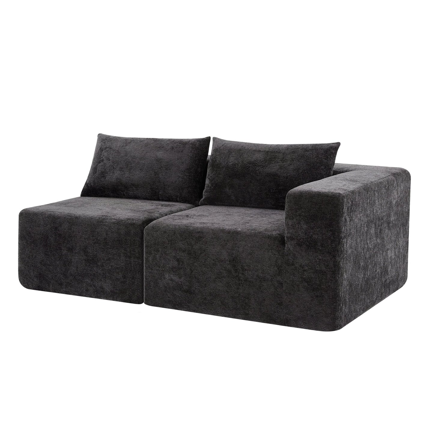 107' Compressed Sectional Sofas(Black) - 1st Choice Furniture Direct