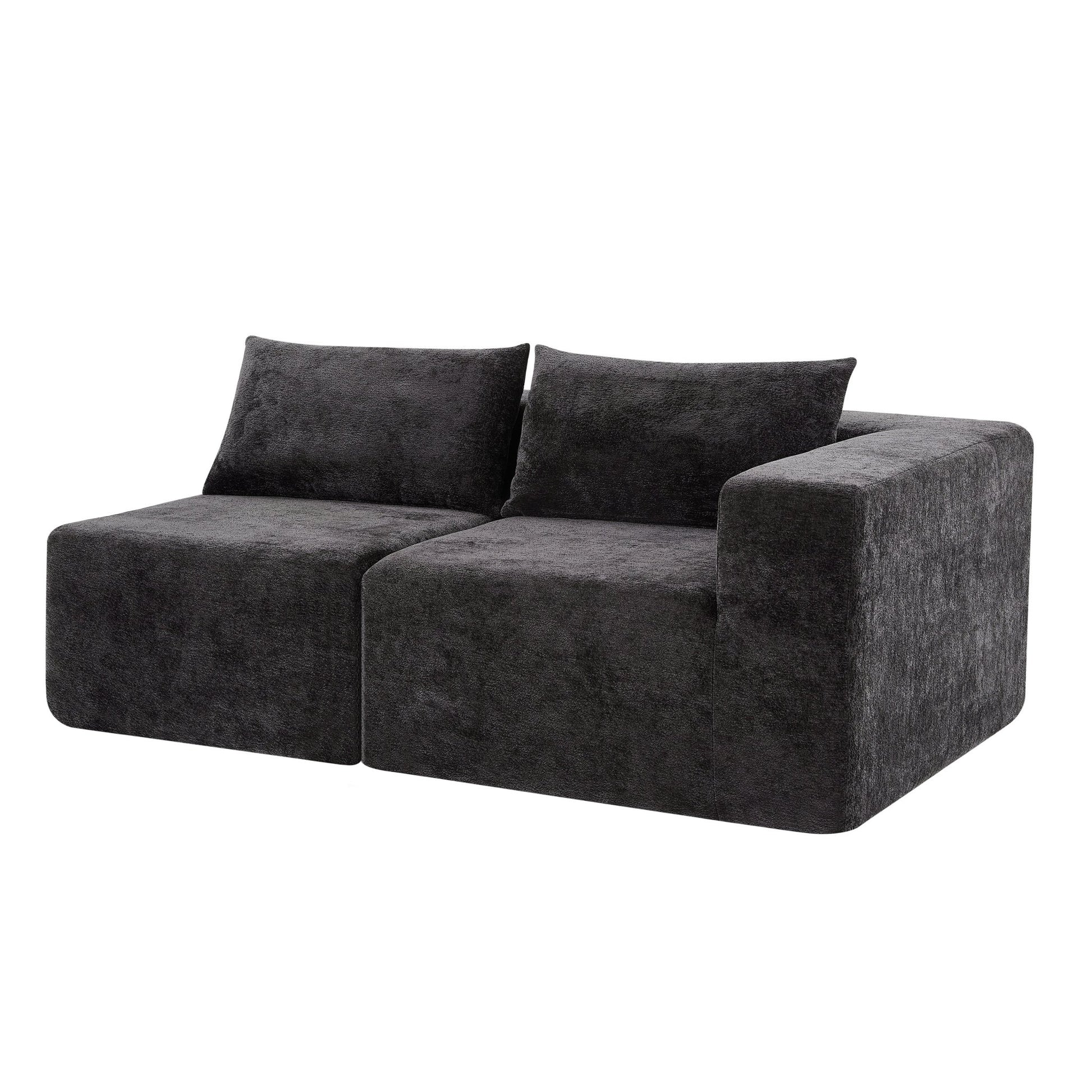 107' Compressed Sectional Sofas(Black) - 1st Choice Furniture Direct