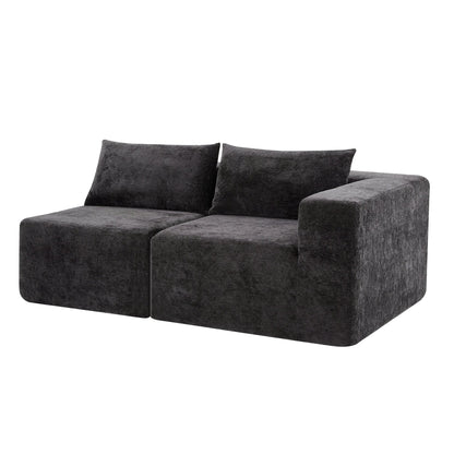 107' Compressed Sectional Sofas(Black) - 1st Choice Furniture Direct