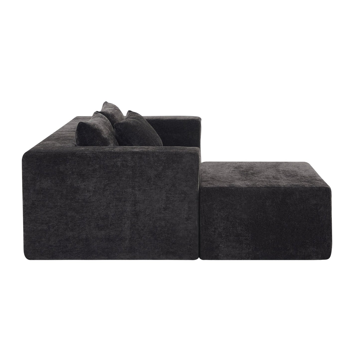 107' Compressed Sectional Sofas(Black) - 1st Choice Furniture Direct