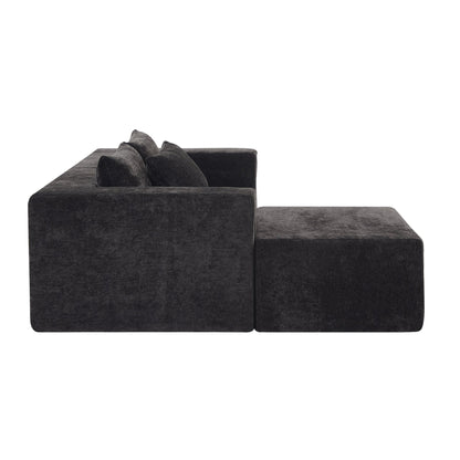 107' Compressed Sectional Sofas(Black) - 1st Choice Furniture Direct