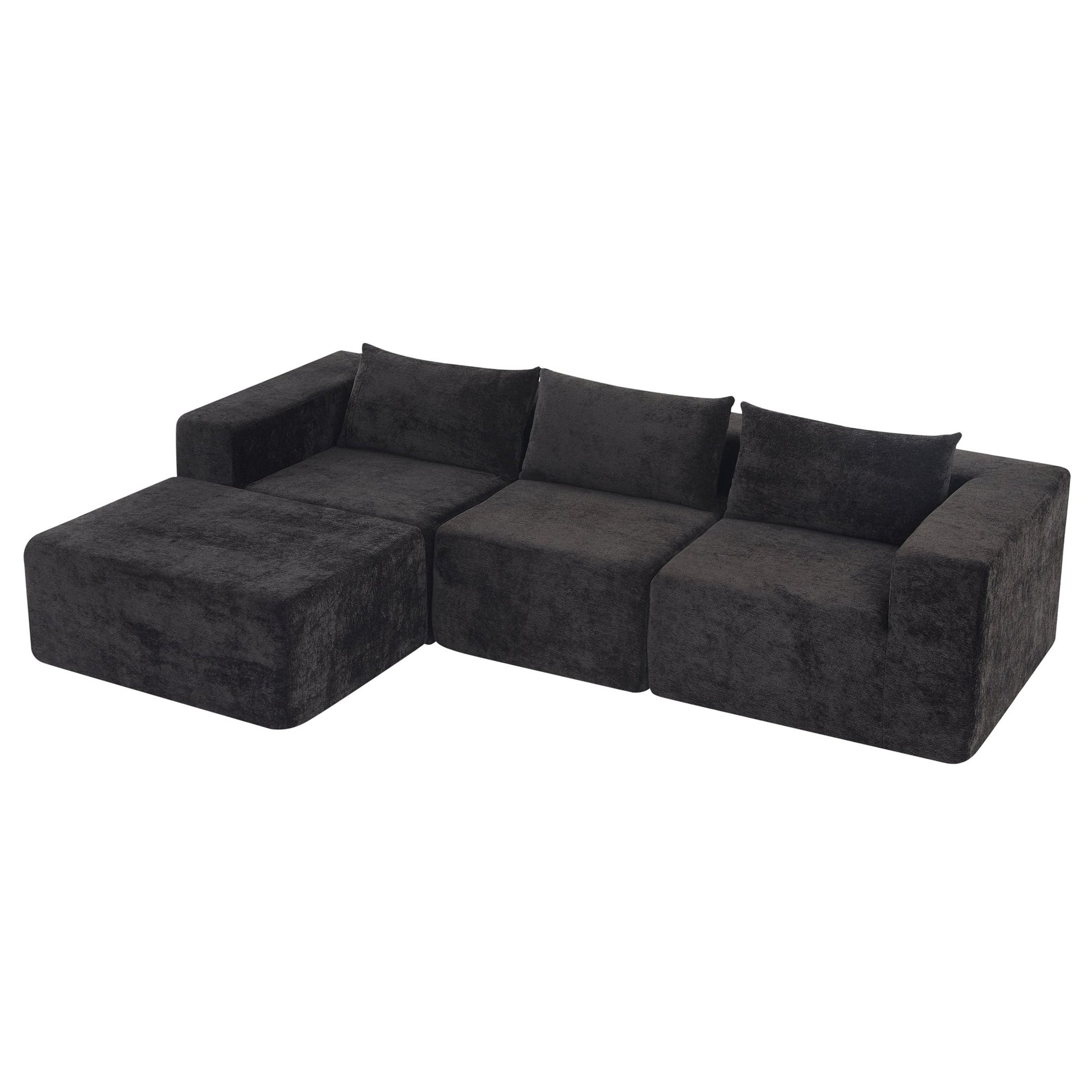 107' Compressed Sectional Sofas(Black) - 1st Choice Furniture Direct