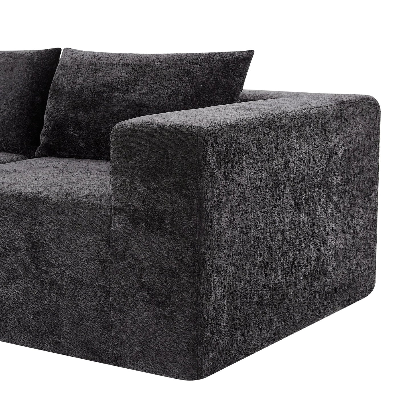 107' Compressed Sectional Sofas(Black) - 1st Choice Furniture Direct