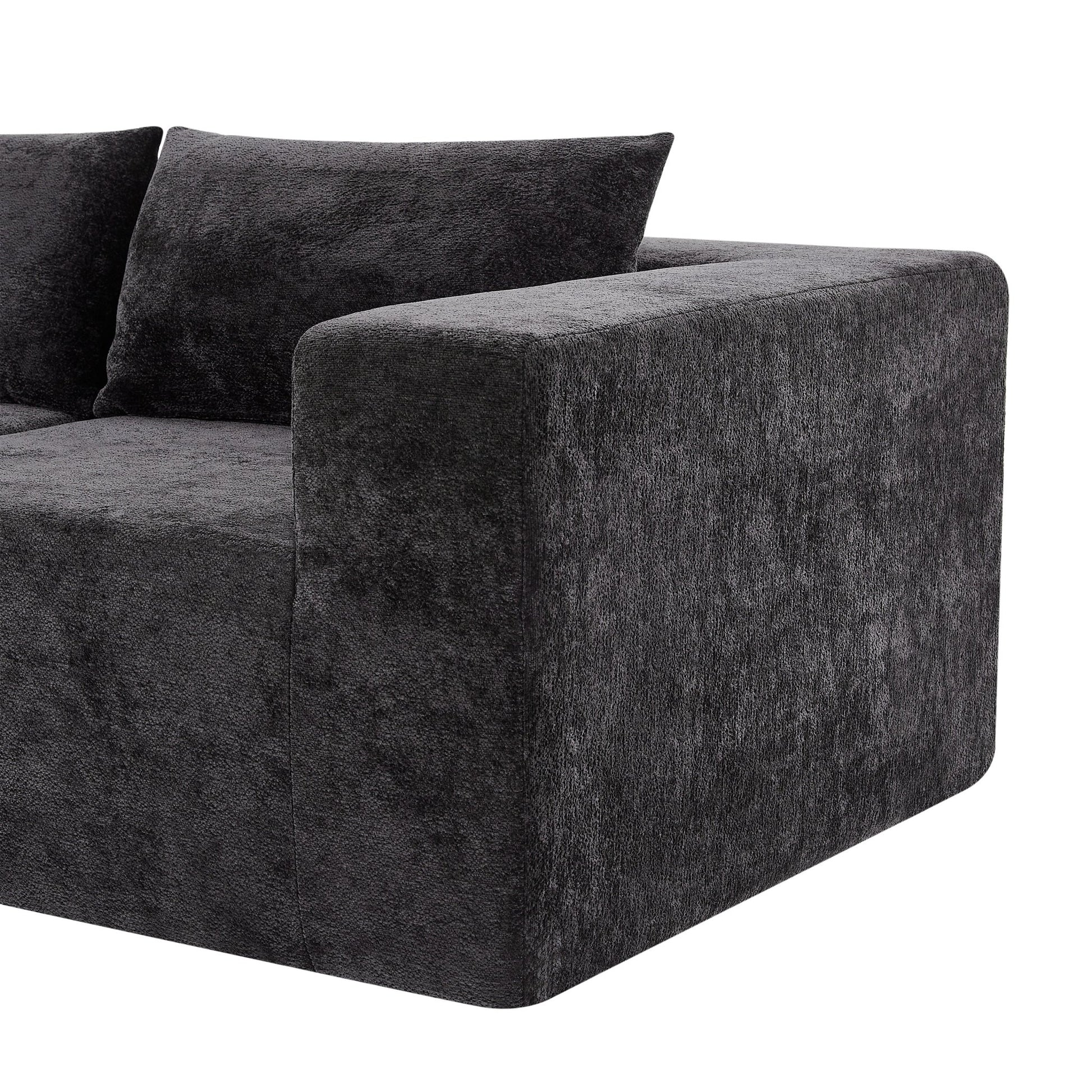 107' Compressed Sectional Sofas(Black) - 1st Choice Furniture Direct