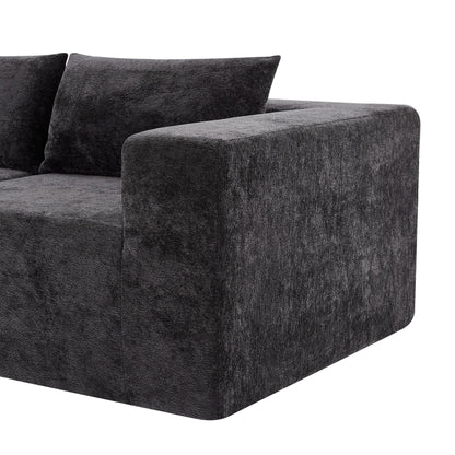 107' Compressed Sectional Sofas(Black) - 1st Choice Furniture Direct
