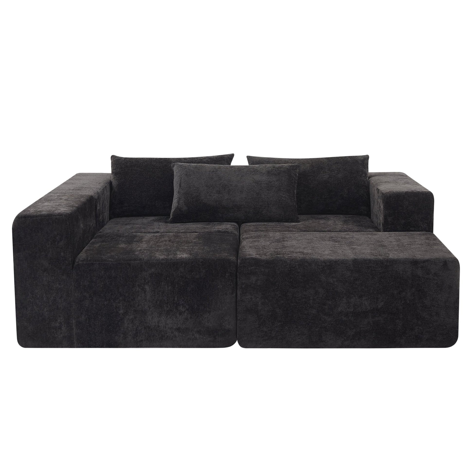 107' Compressed Sectional Sofas(Black) - 1st Choice Furniture Direct