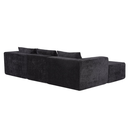 107' Compressed Sectional Sofas(Black) - 1st Choice Furniture Direct