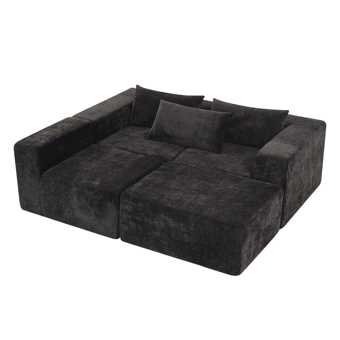 107' Compressed Sectional Sofas(Black) - 1st Choice Furniture Direct