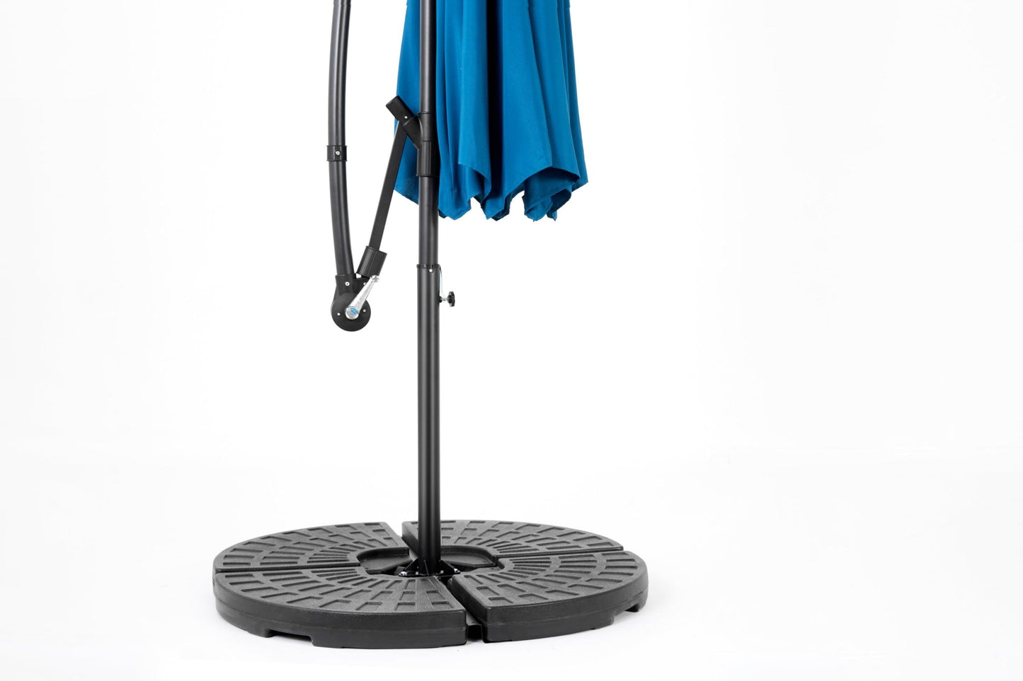 10ft Solar LED Offset Hanging Market Patio Umbrella ( Dark blue)(No Base) - 1st Choice Furniture Direct