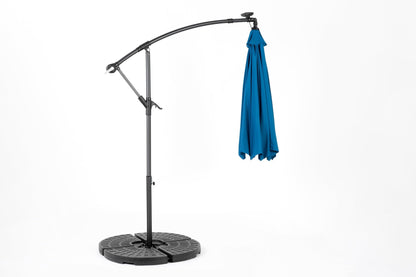 10ft Solar LED Offset Hanging Market Patio Umbrella ( Dark blue)(No Base) - 1st Choice Furniture Direct