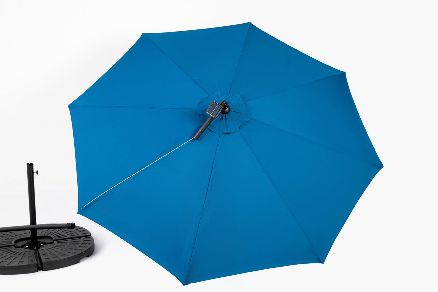 10ft Solar LED Offset Hanging Market Patio Umbrella ( Dark blue)(No Base) - 1st Choice Furniture Direct