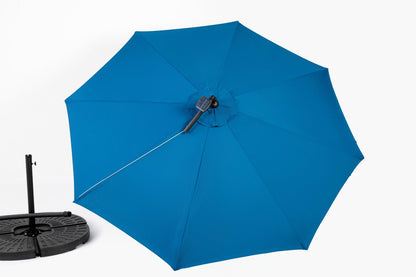 10ft Solar LED Offset Hanging Market Patio Umbrella ( Dark blue)(No Base) - 1st Choice Furniture Direct