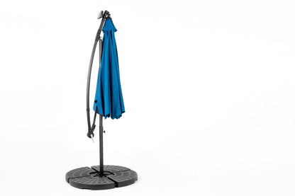 10ft Solar LED Offset Hanging Market Patio Umbrella ( Dark blue)(No Base) - 1st Choice Furniture Direct