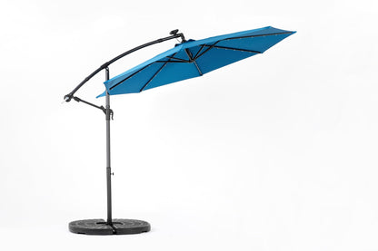 10ft Solar LED Offset Hanging Market Patio Umbrella ( Dark blue)(No Base) - 1st Choice Furniture Direct