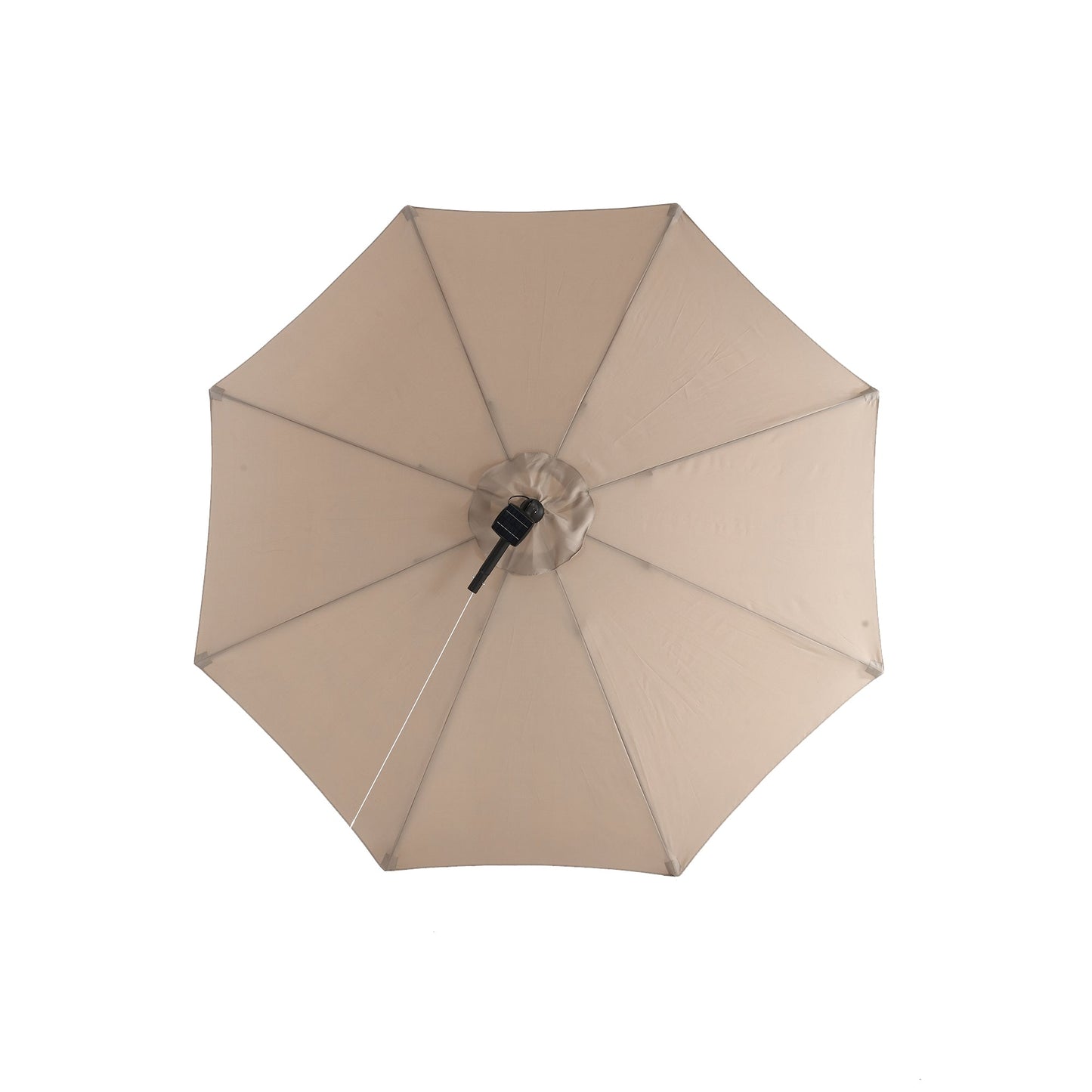 10ft Solar LED Offset Hanging Market Patio Umbrella ( khaki )(No Base) - 1st Choice Furniture Direct
