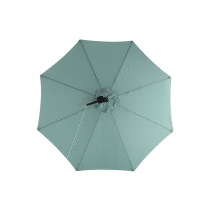 10ft Solar LED Offset Hanging Market Patio Umbrella ( Light green )(No Base) - 1st Choice Furniture Direct
