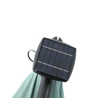 10ft Solar LED Offset Hanging Market Patio Umbrella ( Light green )(No Base) - 1st Choice Furniture Direct