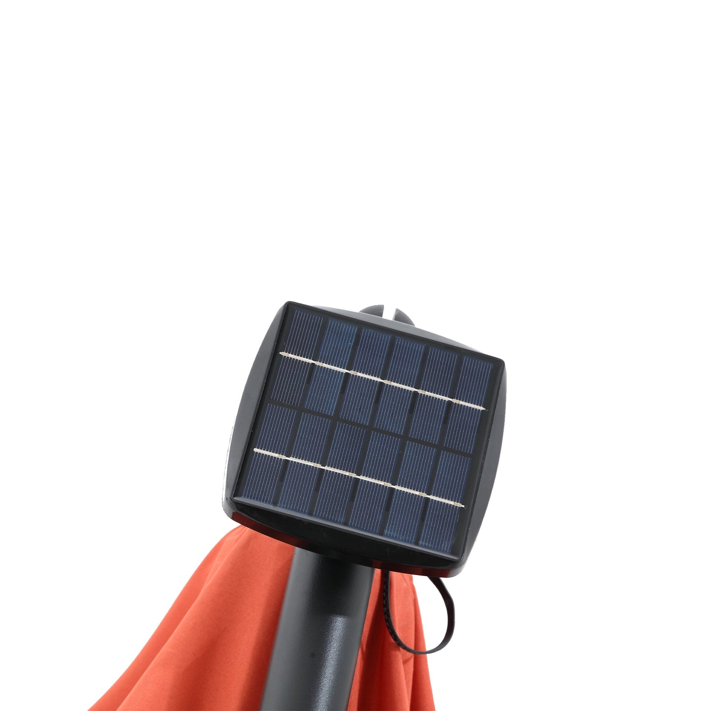 10ft Solar LED Offset Hanging Market Patio Umbrella (orange )(No Base) - 1st Choice Furniture Direct