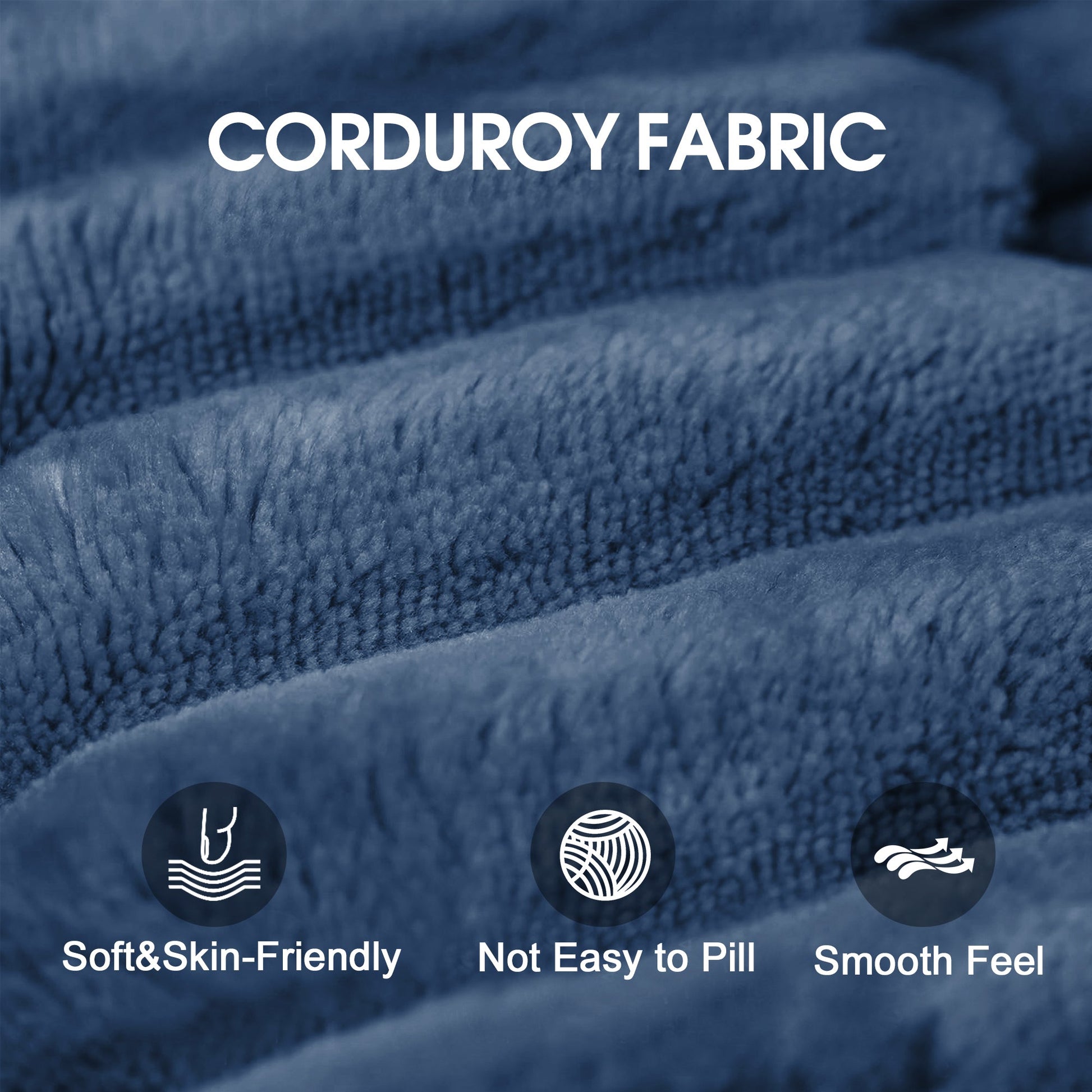 118.2' Cloud Sofa,Corduroy Fabric,Deep Seat Couches,Double - layer design,Removable Cushion,No Assembly, DIY Combination for Living room, Bedroom,Conference room ,Apartment,Blue - 1st Choice Furniture Direct